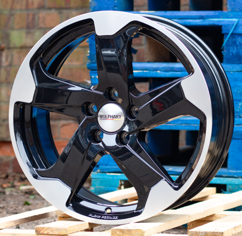 18" Wolfrace Wolfhart Genesis 2 - Black Polished (VW, Audi, Mercedes, SEAT) *CLEARANCE*