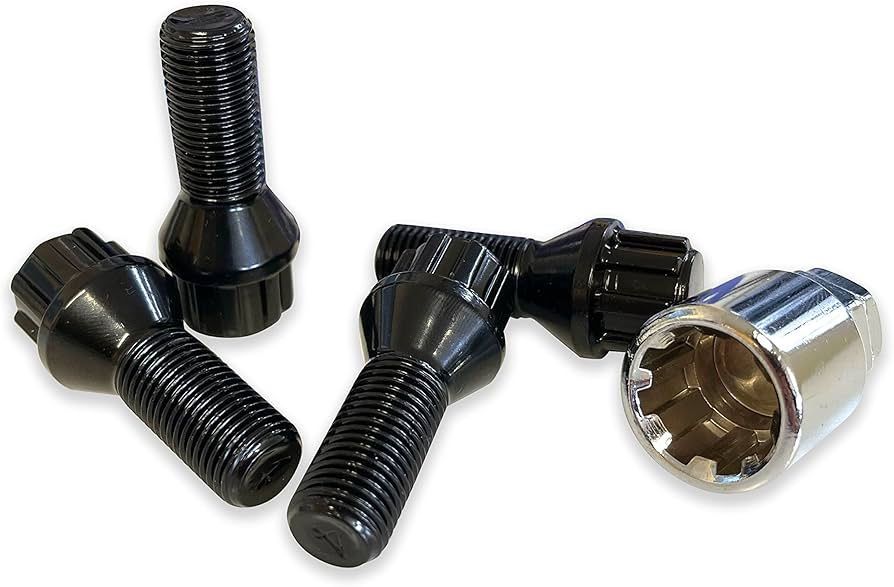 M14x1.25 - Locking Wheel Bolts - Black