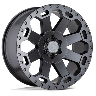 17" Black Rhino Warlord 'Swamper' Style - Black Machined T5 | T6