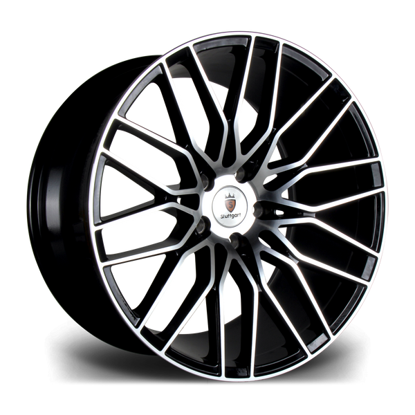 19" Stuttgart ST8 - Black Polished T5 | T6 *Staggered*