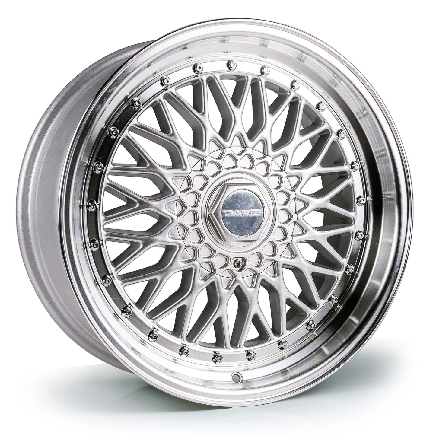 15" Dare DRRS - Silver / Chrome Rivets (Mazda 4 Stud)