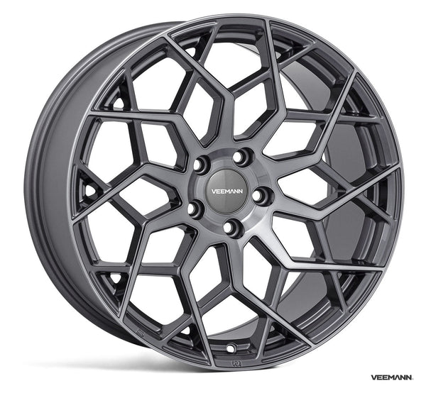 19" Veemann V-FS42 - Graphite Machined Face (BMW) *Staggered*