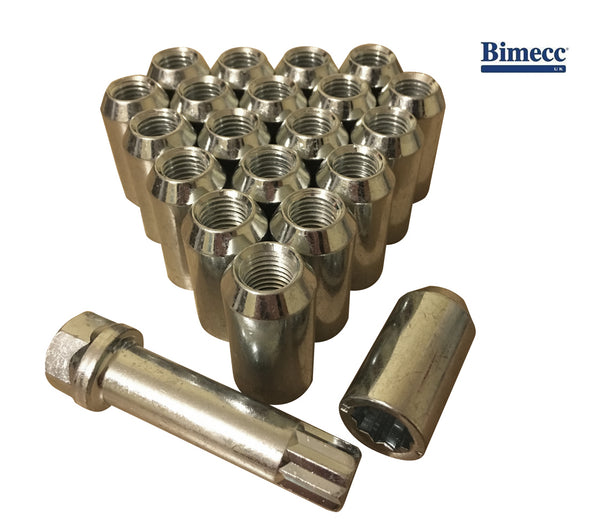 M12x1.5 Tuner Wheel Nuts with Star Key - Silver