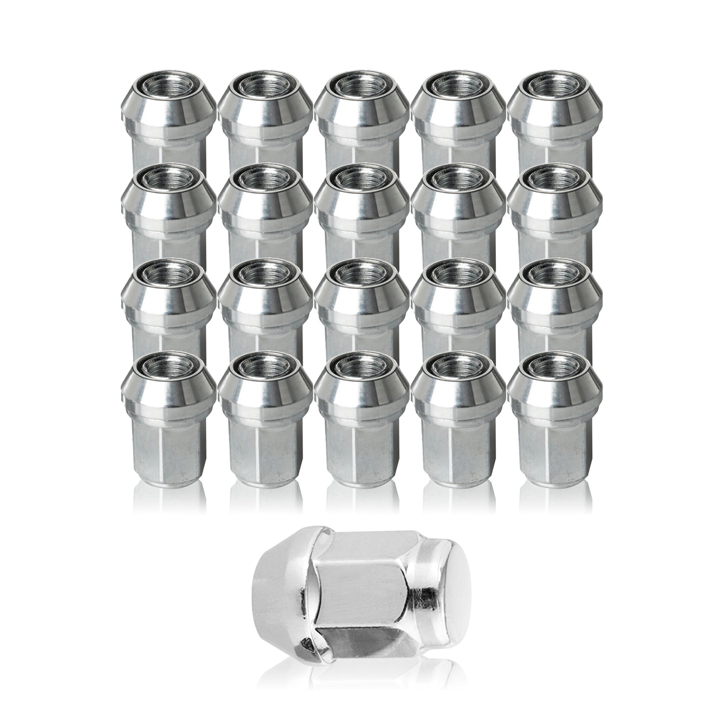 M14x1.5 - Wheel Nuts - Tapered - Silver