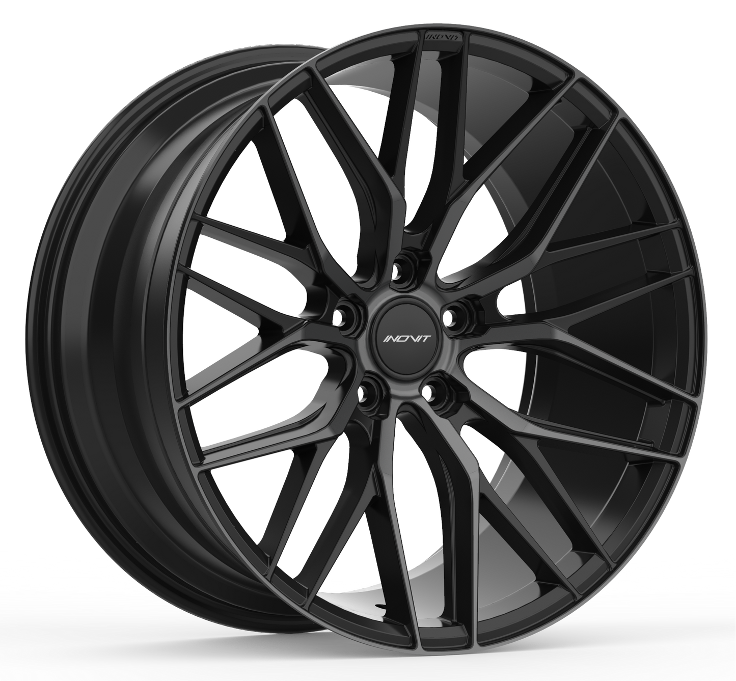 19" Inovit Blitz - Black Machined Dark Tint (Staggered)