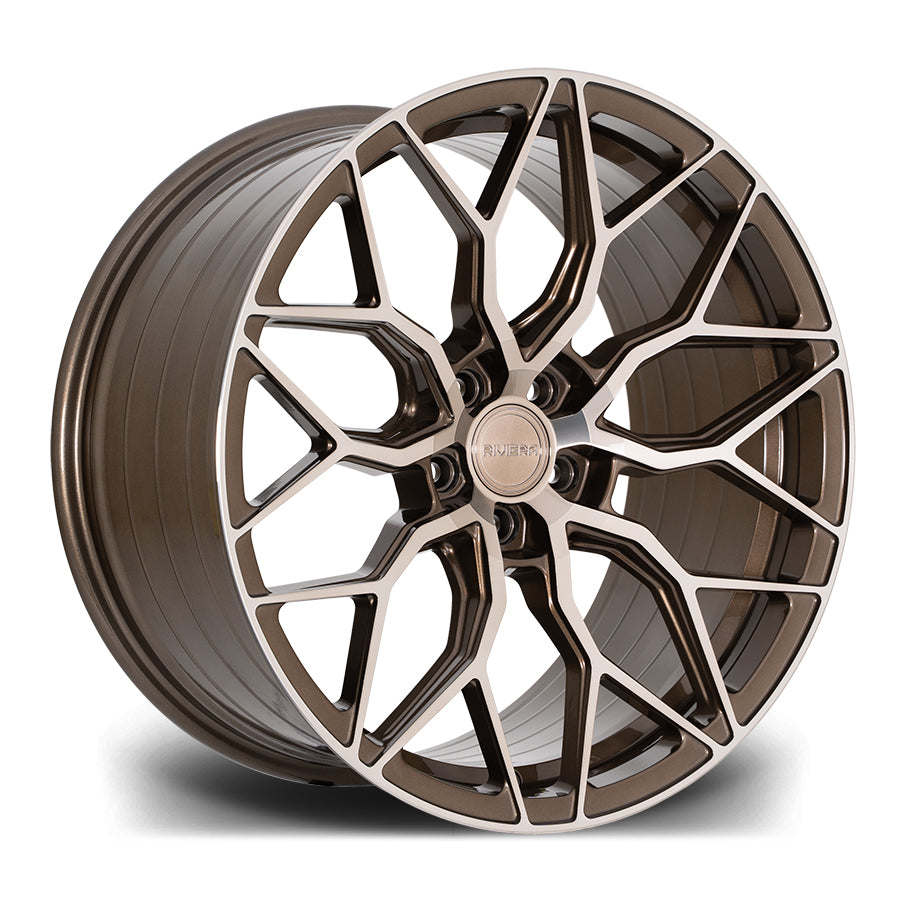 20-inch Riviera RF108 Bronze Double Dark Tint staggered alloy wheel set