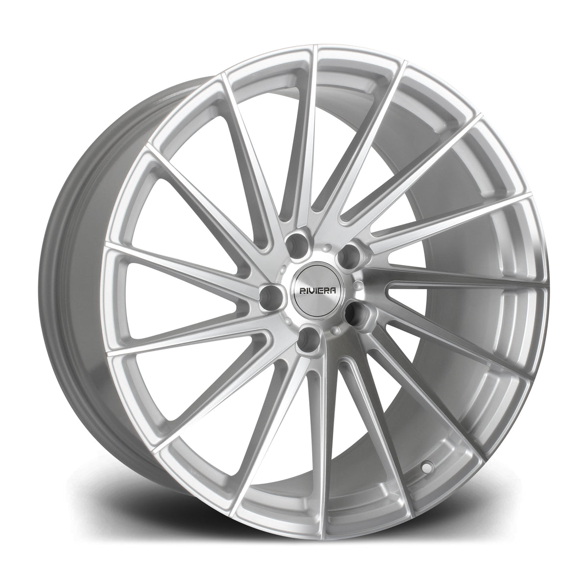 20-inch Riviera RV199 Platinum Brushed staggered alloy wheel set
