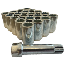 M12x1.5 - Tuner Wheel Nuts with Key - Tapered - Silver