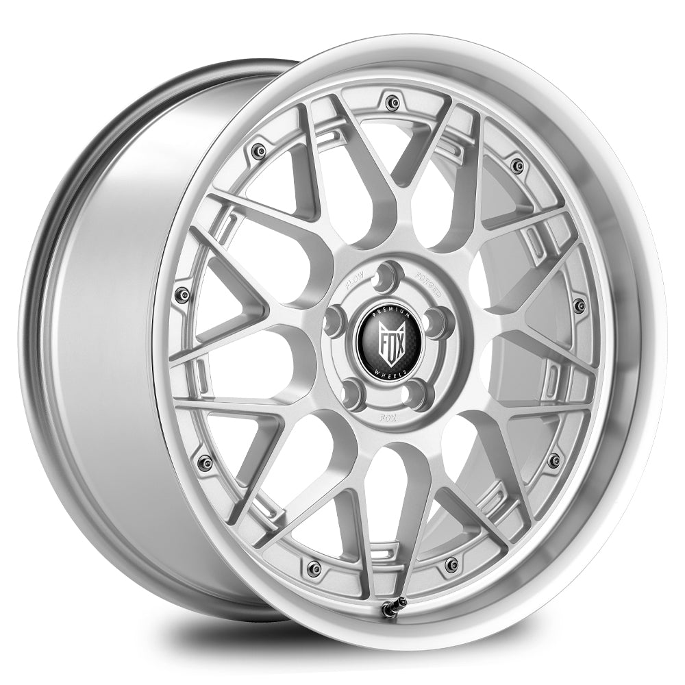 17" Fox HIRO Satin Silver Polished Lip alloy wheel