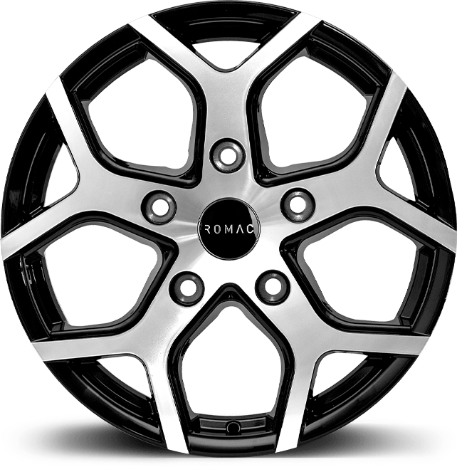 16-inch Romac Cobra Black Polished alloy wheel