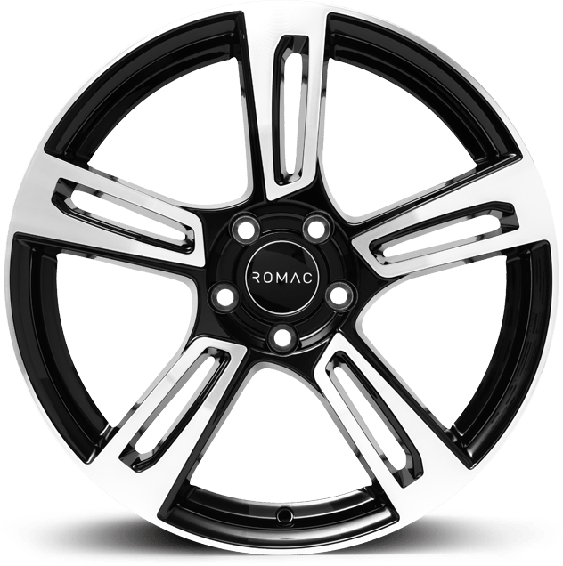 17-inch Romac Edge Black Polished alloy wheel