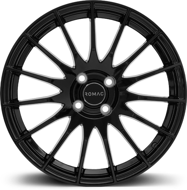 15-inch Romac Pulse Gloss Black alloy wheel