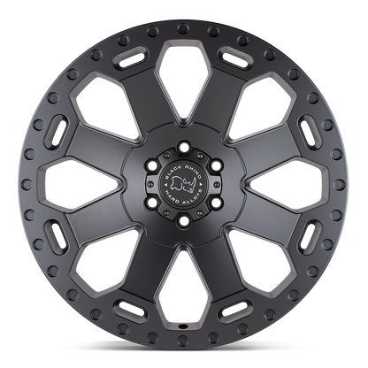 17" Black Rhino Warlord 'Swamper' Style - Black Machined T5 | T6