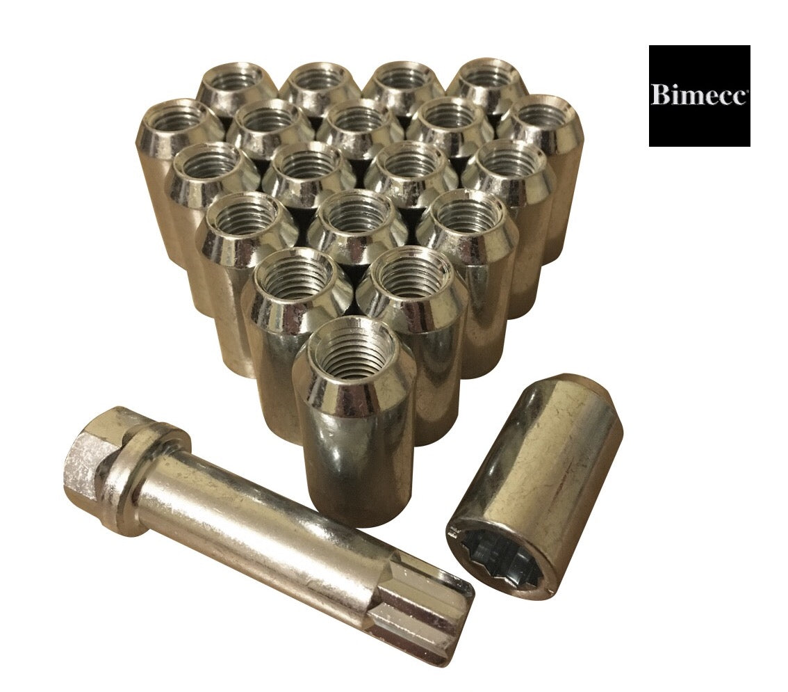 M12x1.25 Tuner Wheel Nuts with Star Key - Silver